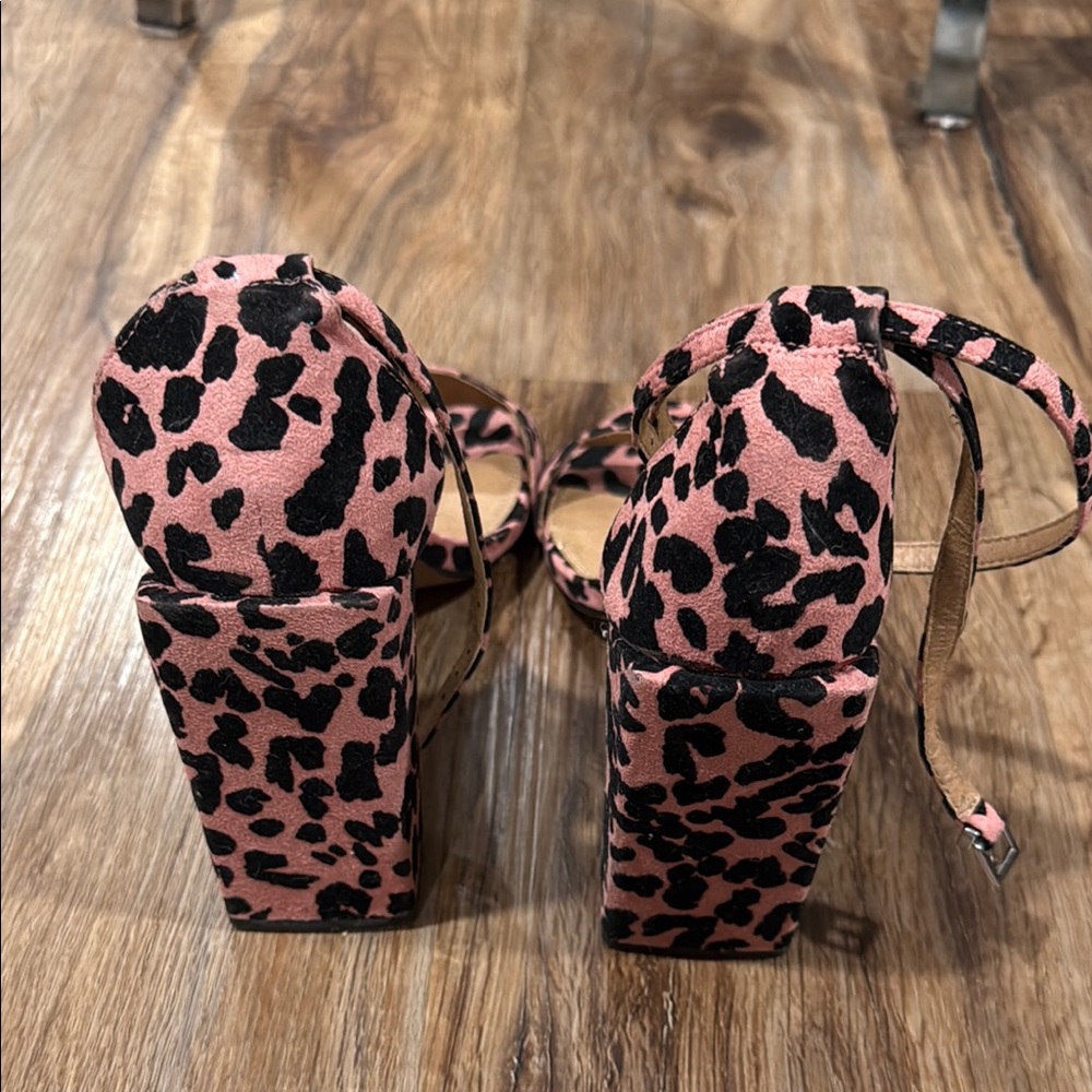 ASOS Pink Leopard Print Heels - Picture 3 of 4